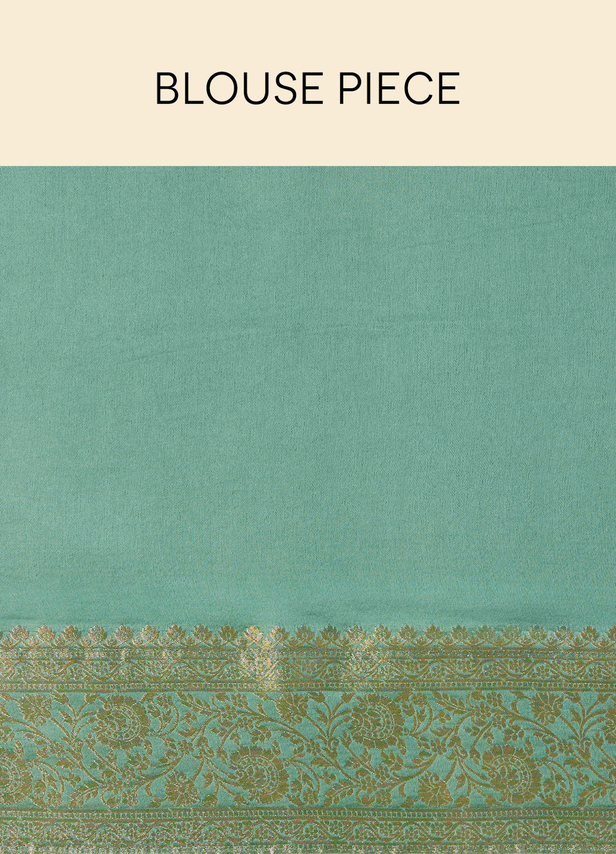 Pastel Turquoise Saree with Floral Medallion Patterns image number 5
